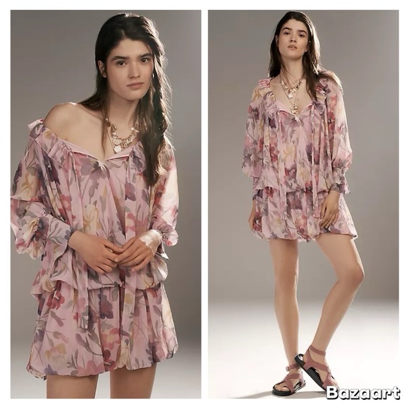 NWT Anthropologie Mare Mare Long Sleeve Mini Dress Sz L - Picture 1 of 14